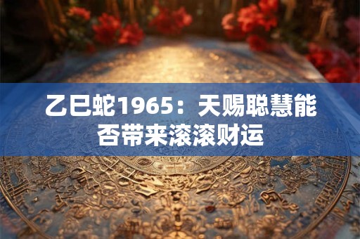 乙巳蛇1965：天赐聪慧能否带来滚滚财运