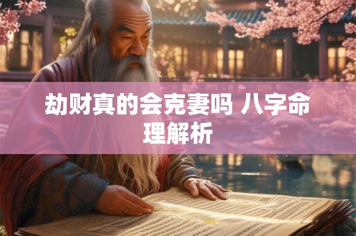 劫财真的会克妻吗 八字命理解析