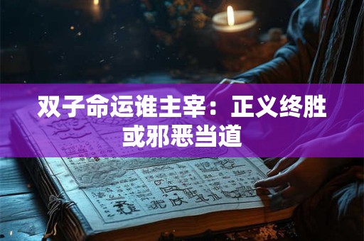 双子命运谁主宰：正义终胜或邪恶当道