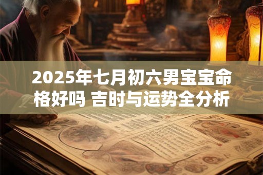 2025年七月初六男宝宝命格好吗 吉时与运势全分析