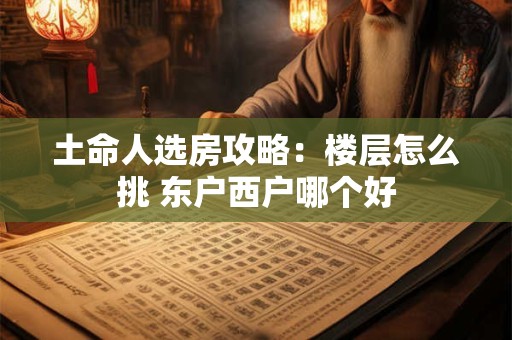 土命人选房攻略：楼层怎么挑 东户西户哪个好