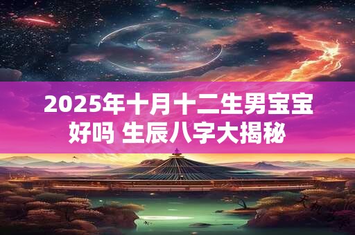 2025年十月十二生男宝宝好吗 生辰八字大揭秘