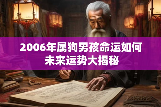 2006年属狗男孩命运如何 未来运势大揭秘