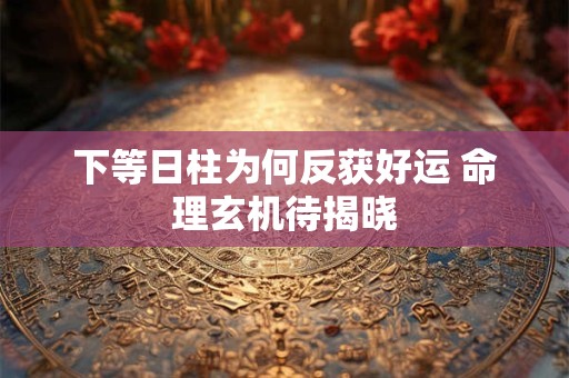 下等日柱为何反获好运 命理玄机待揭晓