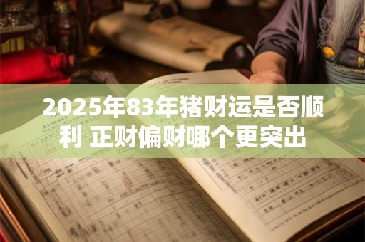 2025年83年猪财运是否顺利 正财偏财哪个更突出
