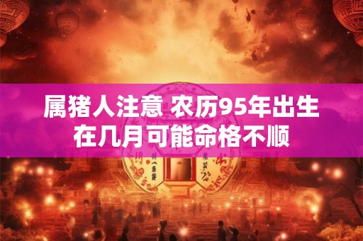 属猪人注意 农历95年出生在几月可能命格不顺