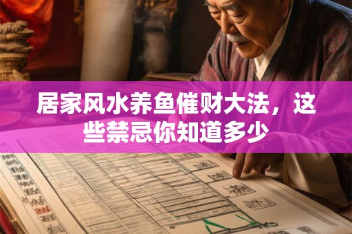 居家风水养鱼催财大法，这些禁忌你知道多少