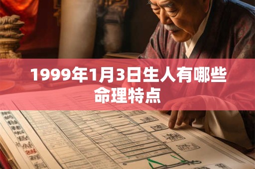 1999年1月3日生人有哪些命理特点
