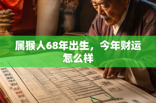 属猴人68年出生，今年财运怎么样