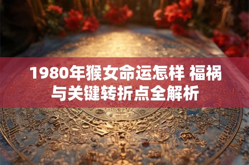 1980年猴女命运怎样 福祸与关键转折点全解析