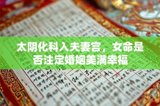 太阴化科入夫妻宫，女命是否注定婚姻美满幸福
