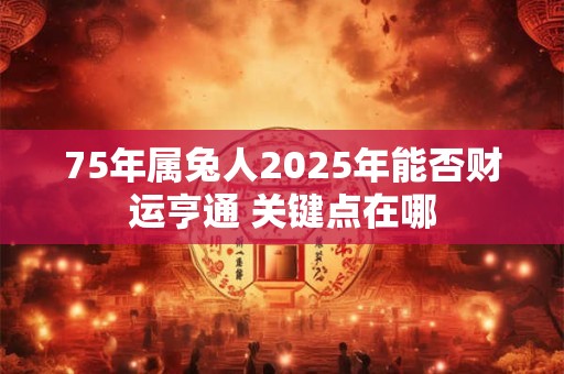 75年属兔人2025年能否财运亨通 关键点在哪
