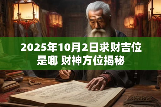2025年10月2日求财吉位是哪 财神方位揭秘