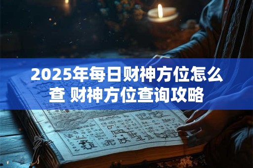 2025年每日财神方位怎么查 财神方位查询攻略