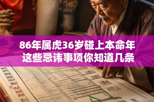 86年属虎36岁碰上本命年 这些忌讳事项你知道几条