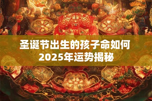 圣诞节出生的孩子命如何 2026年运势揭秘