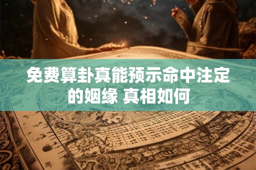 免费算卦真能预示命中注定的姻缘 真相如何