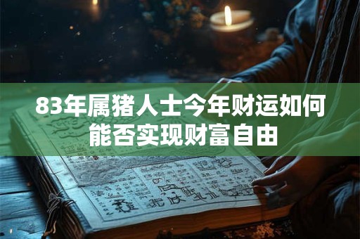 83年属猪人士今年财运如何 能否实现财富自由