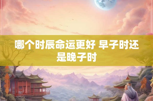 哪个时辰命运更好 早子时还是晚子时
