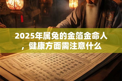 2025年属兔的金箔金命人，健康方面需注意什么