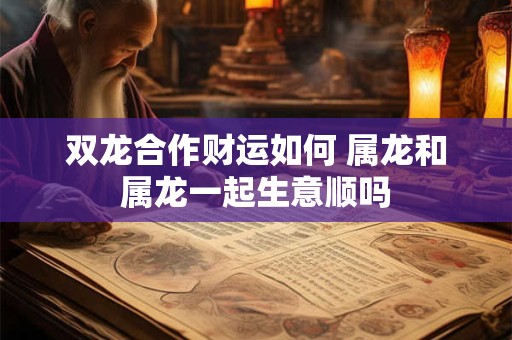 双龙合作财运如何 属龙和属龙一起生意顺吗