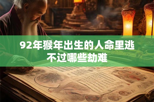 92年猴年出生的人命里逃不过哪些劫难