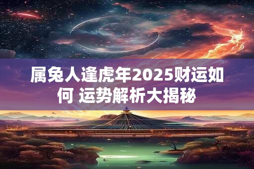 属兔人逢虎年2025财运如何 运势解析大揭秘