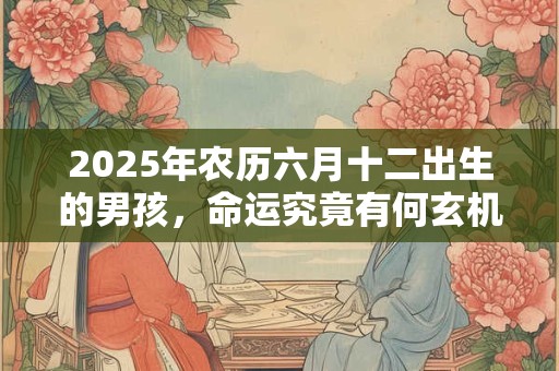 2025年农历六月十二出生的男孩，命运究竟有何玄机
