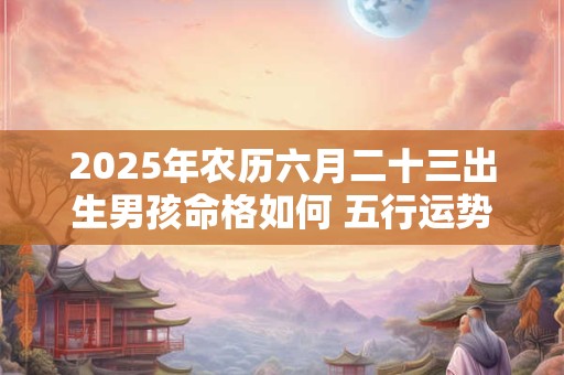 2025年农历六月二十三出生男孩命格如何 五行运势详解