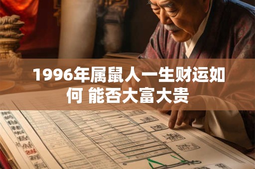 1996年属鼠人一生财运如何 能否大富大贵