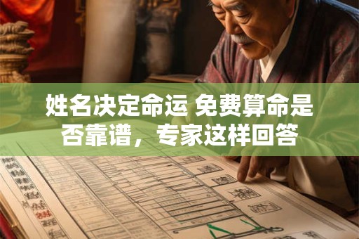 姓名决定命运 免费算命是否靠谱，专家这样回答