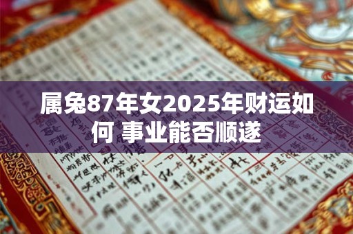 属兔87年女2025年财运如何 事业能否顺遂