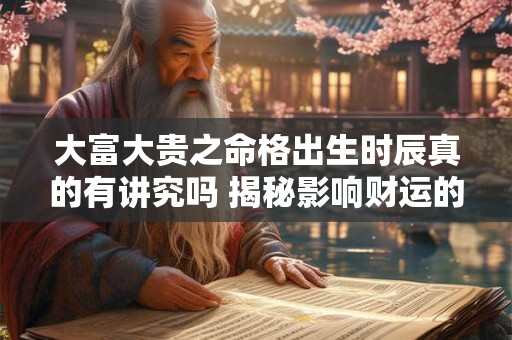 大富大贵之命格出生时辰真的有讲究吗 揭秘影响财运的关键时刻