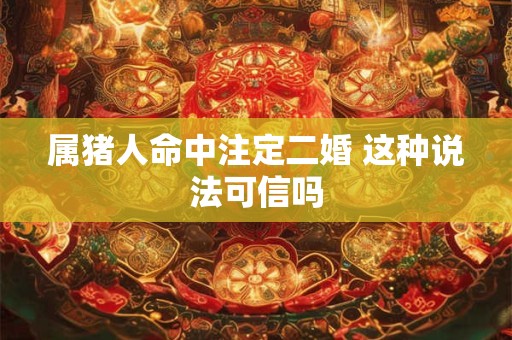 属猪人命中注定二婚 这种说法可信吗