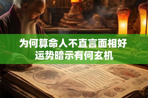 为何算命人不直言面相好 运势暗示有何玄机