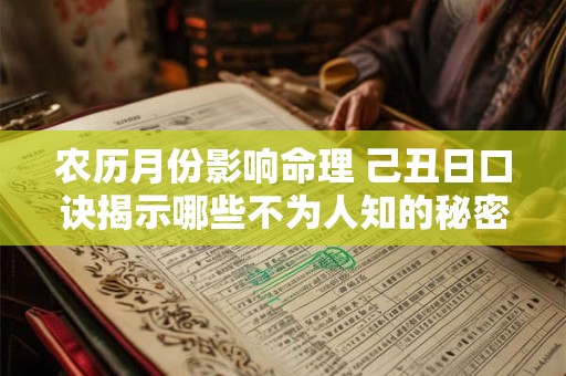 农历月份影响命理 己丑日口诀揭示哪些不为人知的秘密
