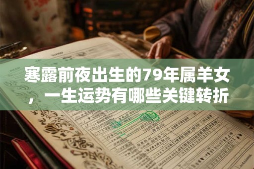 寒露前夜出生的79年属羊女，一生运势有哪些关键转折点