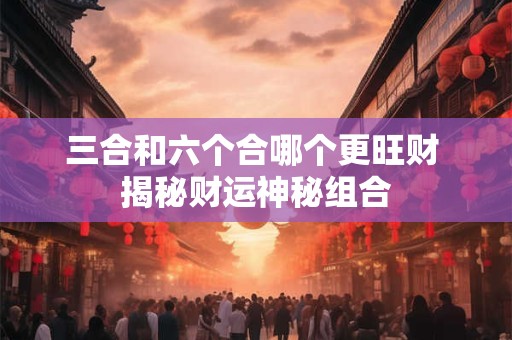三合和六个合哪个更旺财 揭秘财运神秘组合