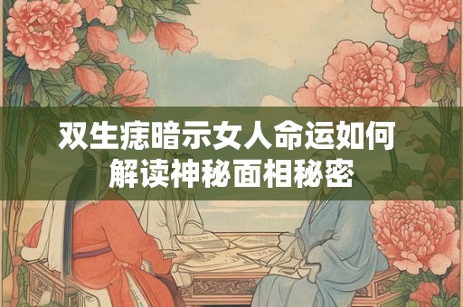 双生痣暗示女人命运如何 解读神秘面相秘密