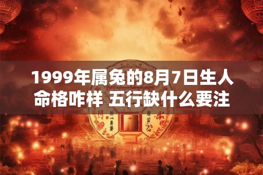1999年属兔的8月7日生人命格咋样 五行缺什么要注意