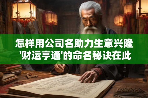 怎样用公司名助力生意兴隆 '财运亨通'的命名秘诀在此 怎样用公司名助力生意兴隆 '财运亨通'的命名秘诀在此