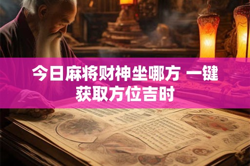 详细阅读:今日麻将财神坐哪方 一键获取方位吉时 今日麻将财神坐哪方 一键获取方位吉时