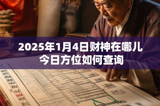 2025年1月4日财神在哪儿 今日方位如何查询