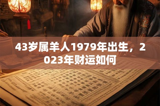 43岁属羊人1979年出生，2023年财运如何