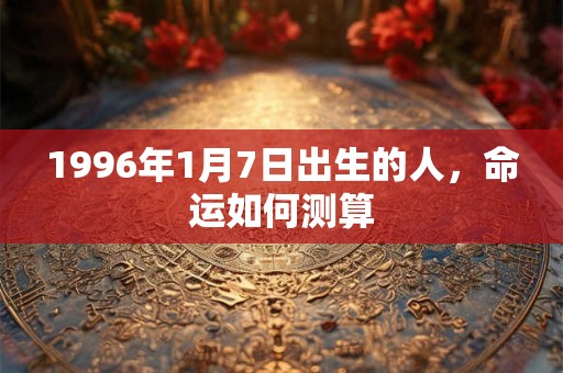1996年1月7日出生的人，命运如何测算