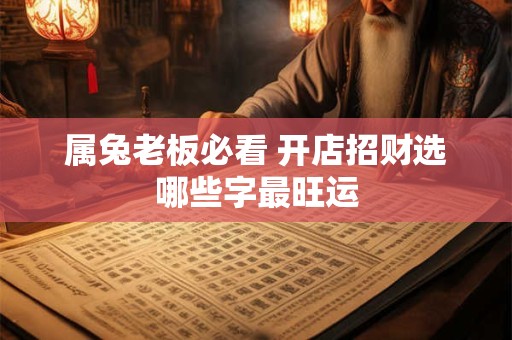 属兔老板必看 开店招财选哪些字最旺运