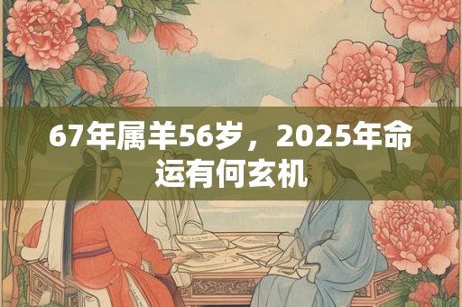 67年属羊56岁，2025年命运有何玄机