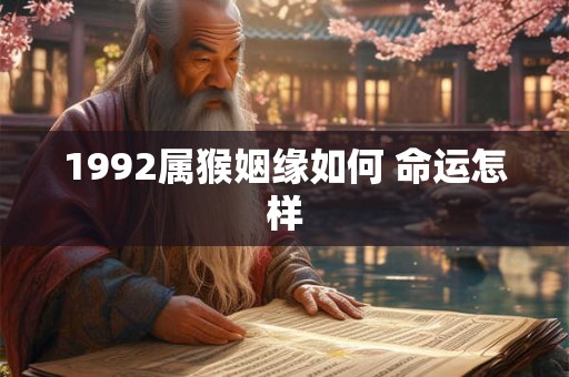 1992属猴姻缘如何 命运怎样