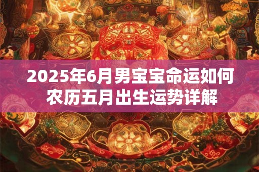 2025年6月男宝宝命运如何 农历五月出生运势详解