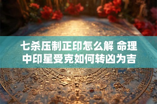 七杀压制正印怎么解 命理中印星受克如何转凶为吉
